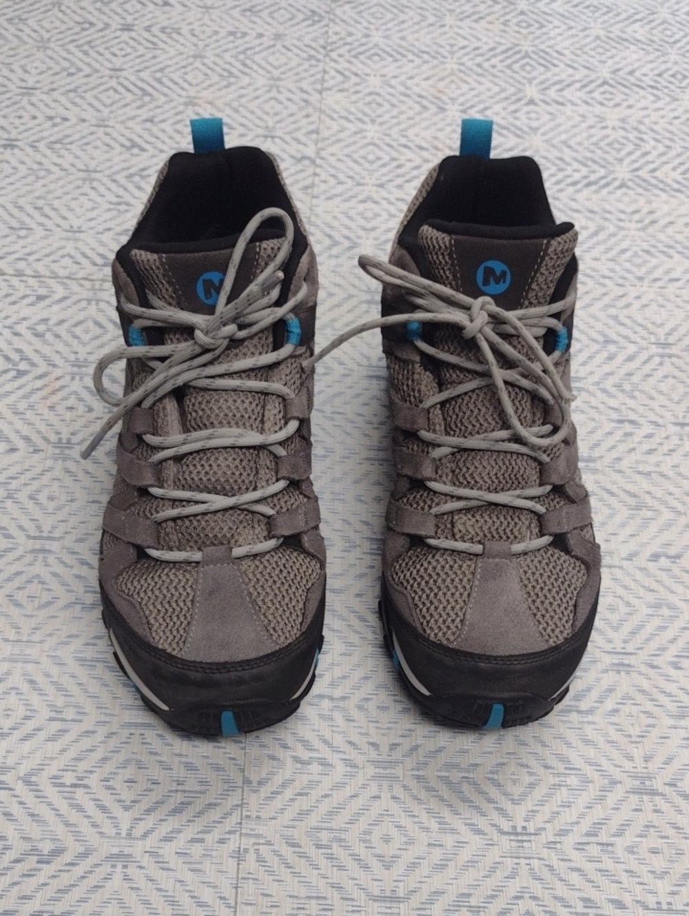 Merrell Women's Gray and Blue Women's Athletic Hiking Shoes waterproof